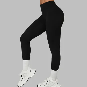 Nuovi leggings da donna a vita alta pantaloni da yoga elasticizzati collant push up fitness corsa abbigliamento sportivo pantaloni scrunch tinta unita
