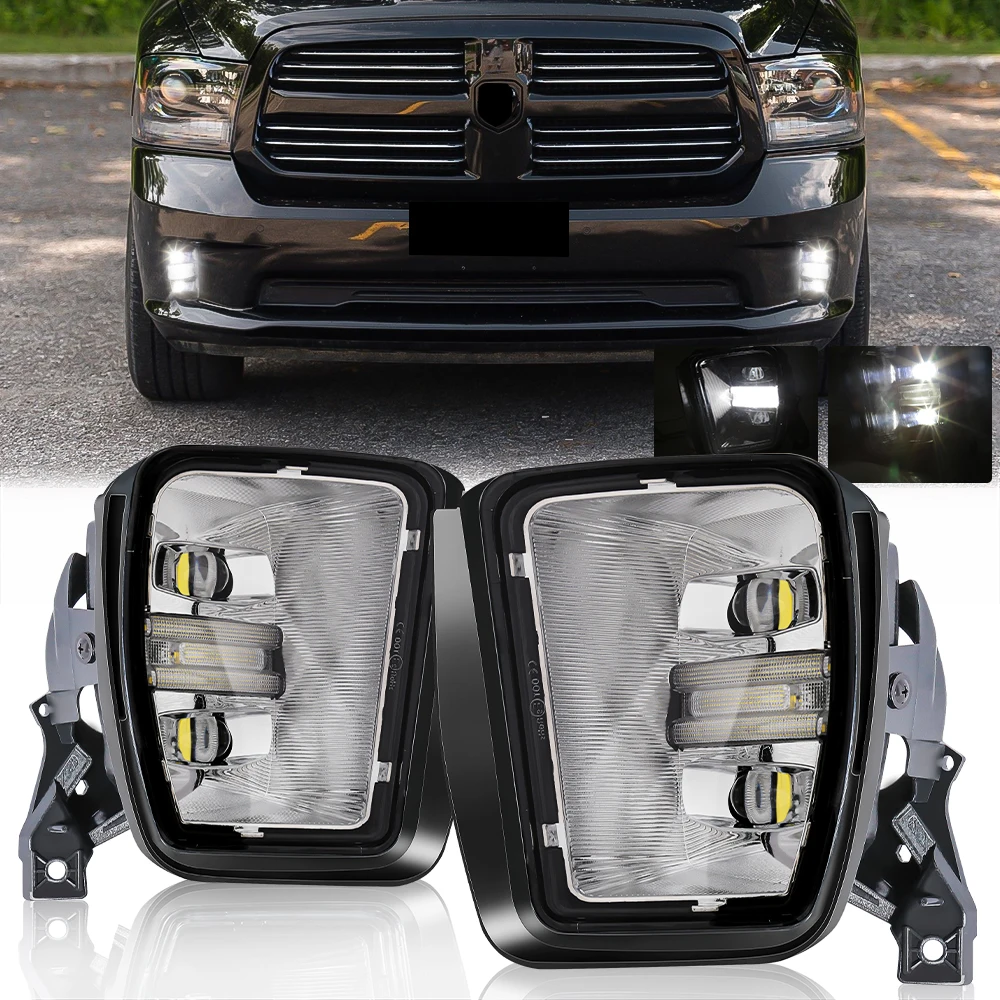 2-in-1 For Dodge Ram 1500 2013 2014 2016 2017 LED Fog Lamp DRL Running Lights Waterproof Car Accessories - AliExpress