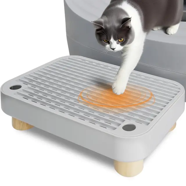 Self-Cleaning Litter Box Step–Removable Top, Waterproof & Non-Slip Kitty Litter Catcher Tray, Cat Litter Box Mat Easy to Clean Self-Cleaning Litter Box Step–Removable Top, Waterproof & Non-Slip Kitty Litter Catcher Tray, Cat Litter Box Mat Easy to Clean