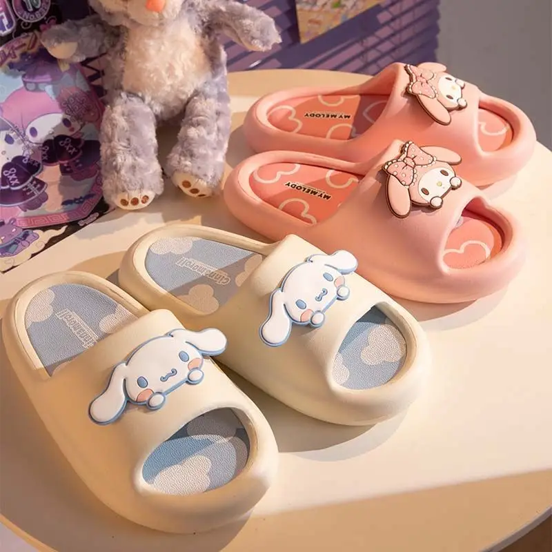 

Sanrio Slippers Kawaii Anime Kuromi Cinnamoroll Shoes Sweet Cute Cartoon My Melody Soft Bottom Home Dormitory Shoes Gift for Kid