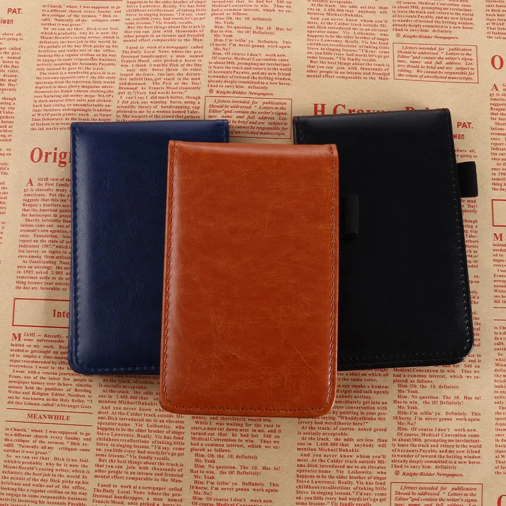 Office Stationery Memo Pads Leather Cover Diary Retro Pocket Planner Mini Notepad Business Memos A7 Notebook