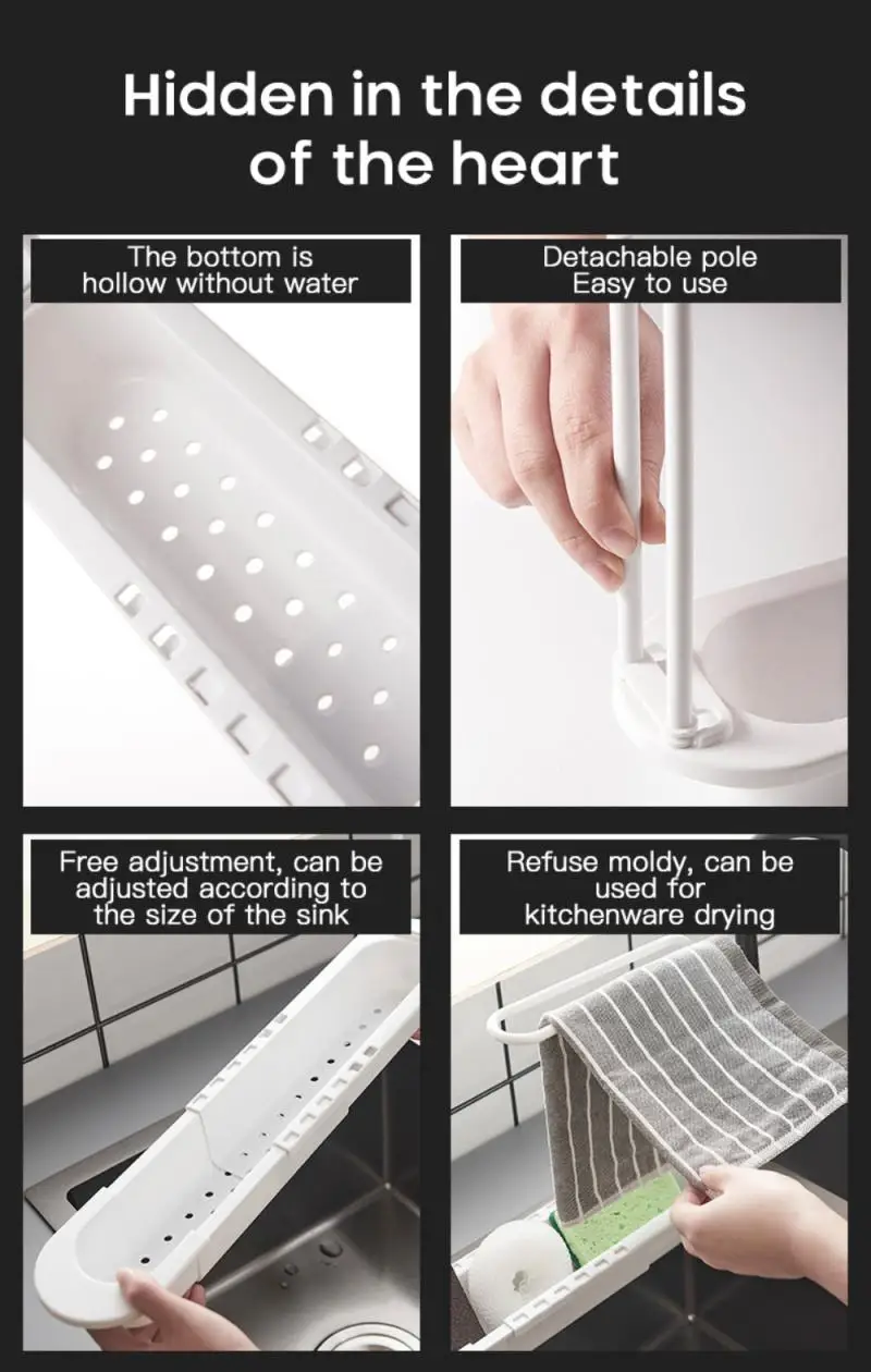 Sink Hollow Design Shelf Drainer Rack |Kitchen Gadgets