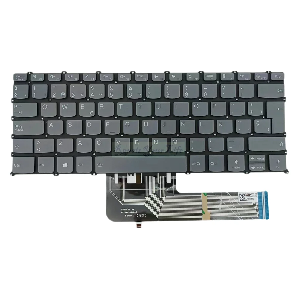 Teclado Retroiluminado para Laptop Lenovo Reino Unido Espanhol Pt-br Brasil Flex 514iil05 14are05 14alc05 14itl05 Ideapad 81×1 81×2 82hs Pr4sb