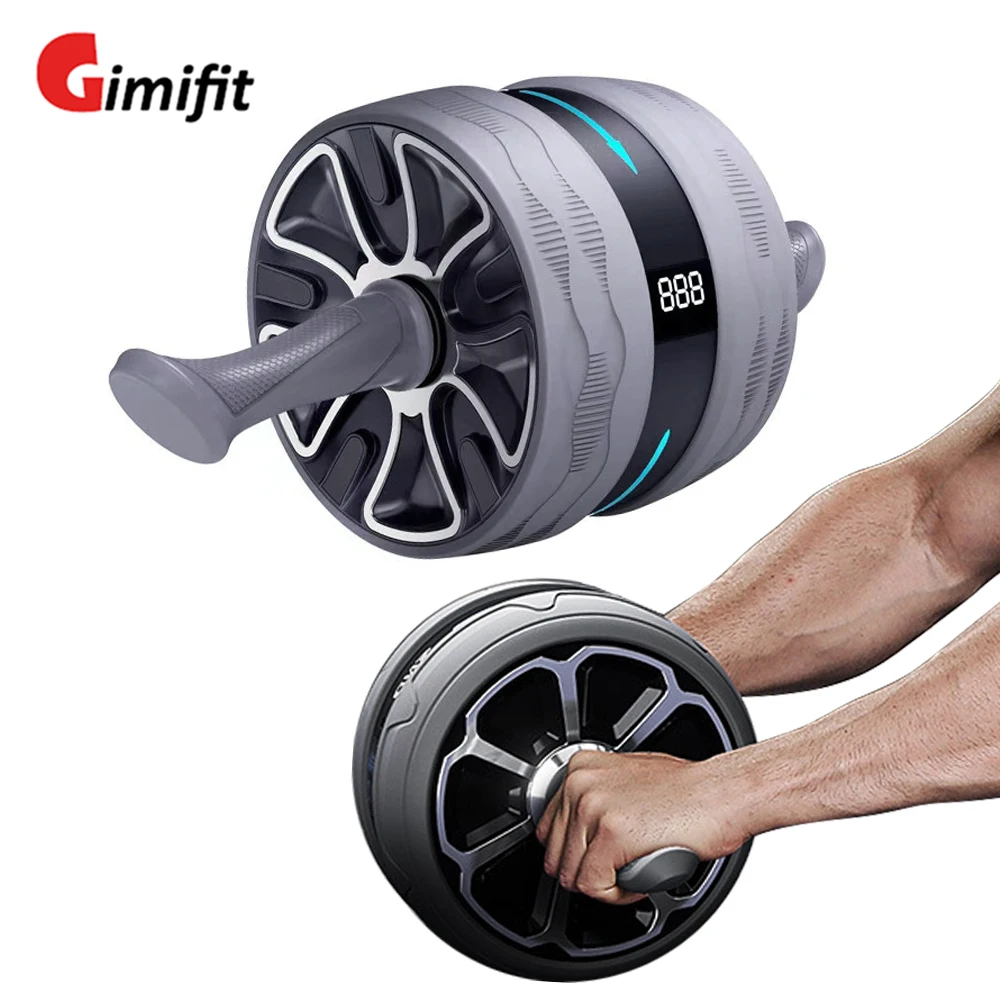 

LED Automatic Rebound Ab Roller Intelligent Counting Abdominal Wheel Home Gym Training Exercise Fitness Abs Workout Equipment