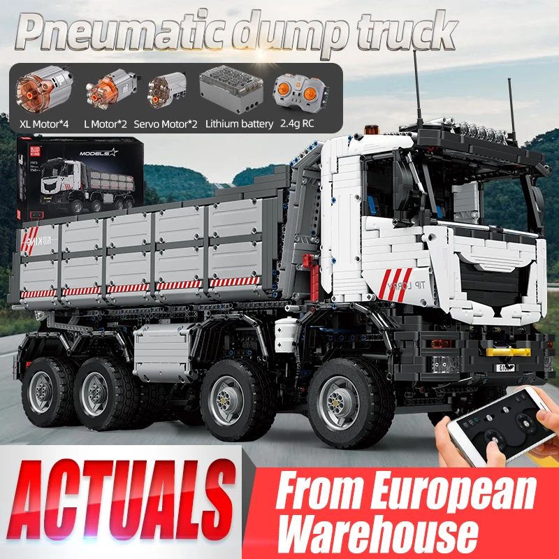 Mold King 19013 Technical Truck Building Toys For Kids App E Rc Dumper Pneumatico Con Blocchi Di Costruzione Del Motore Per Regali Per Adulti