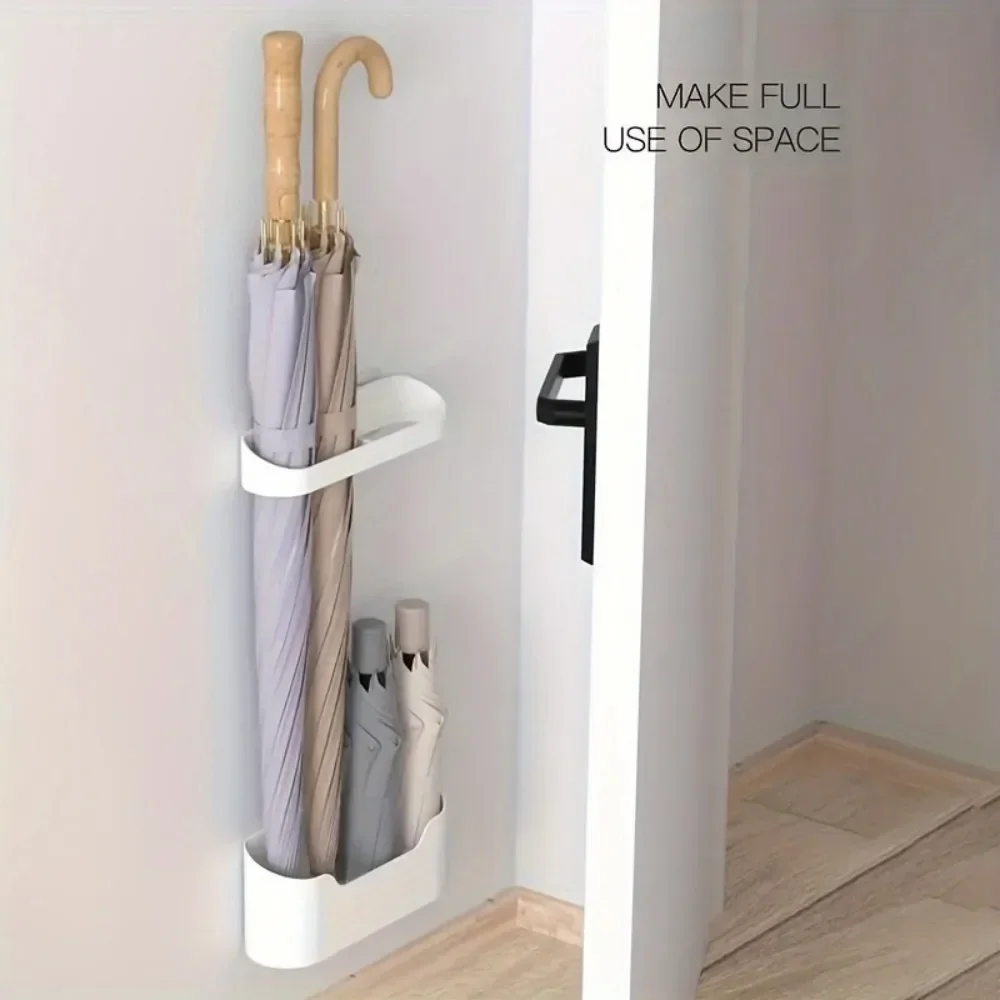 1 Set of Wall-mounted Umbrella Storage Rack Hole-free Multi-functional Household Umbrella Storage Rack Sun Box umbrella storage rack