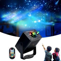 LED Party Light Starry Ocean Wave Laser Projector Star Water Wave Night Light FLAME LIGHT Sound Activated for DJ Christmas Gift