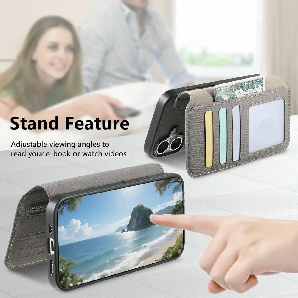 Luxury RFID Card Leather Flip Case - 2-in-1 Design