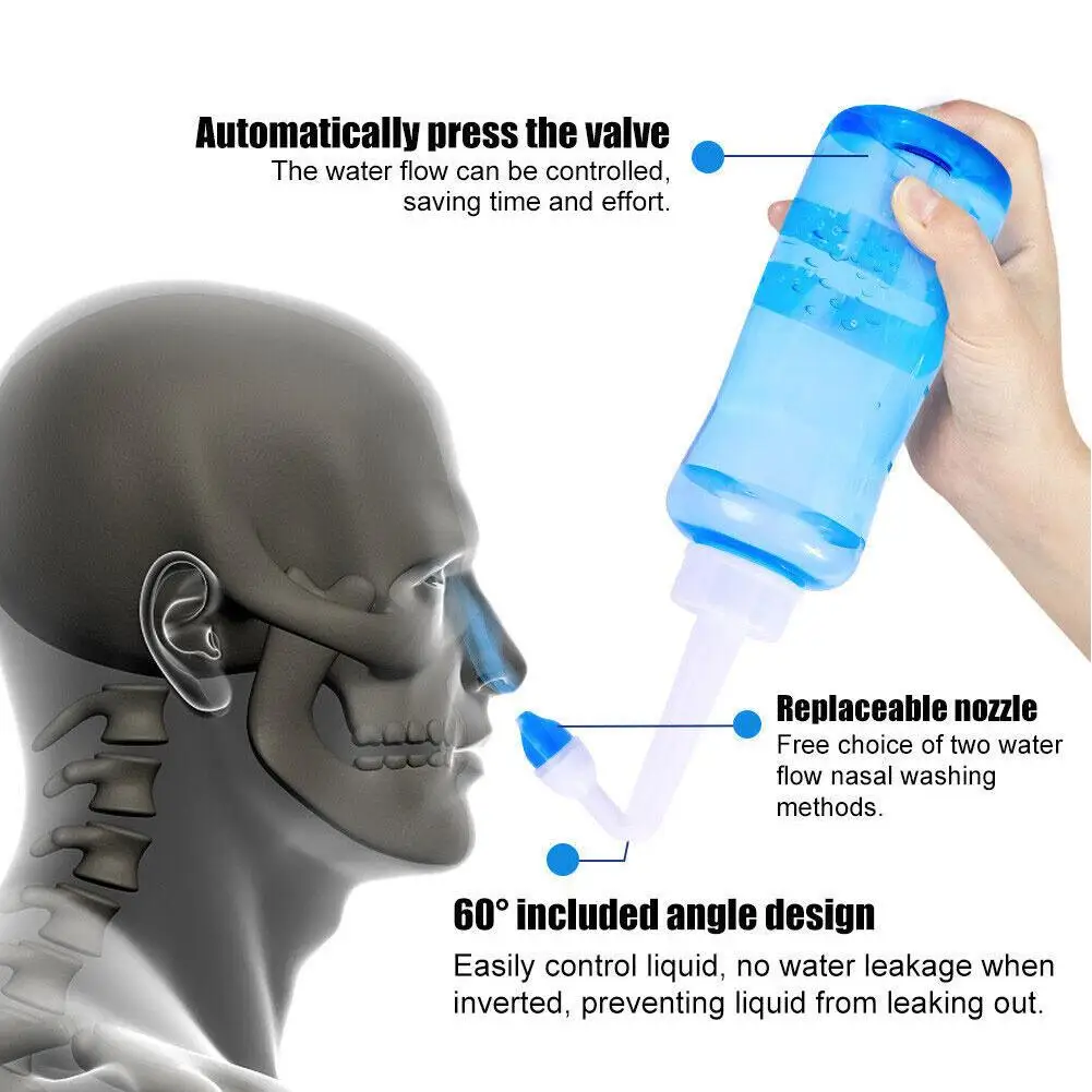500ml Nasal Wash Bottle Adult And Children Nasal Cavity And Wash Bottle Physiological Saline Rhinitis Manual