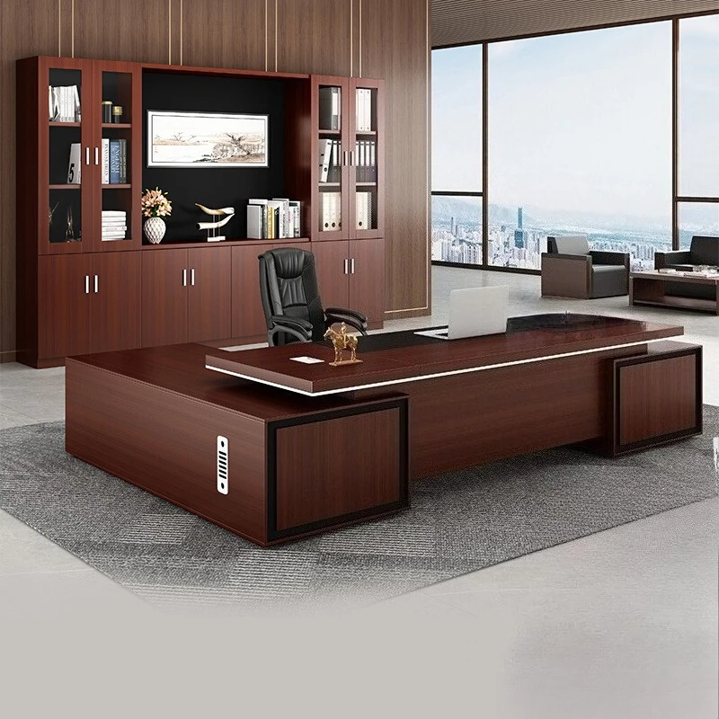 Design Wood Office Desk Storage Modern Chinese Reading High Quality Boss Desk Unique Organizer Work Schreibtisch Desk Furniture