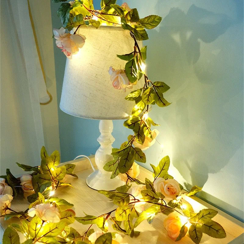 

Artificial Plant Tiny Leaf String Lights LED Fairy Lights New Year Wedding Garden Home Christmas Decorations Garland Street Lamp