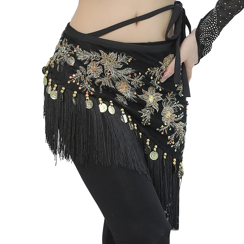 

Belly Dance Scarf 2023 Oriental Embroidery Pattern Belly Dance Hip Scarf for Women Exotic Dancing Dresses Decoration