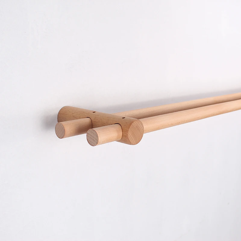 2021 Japanese Style Solid Walnut Wood Double Curtain Rod Set High-end Wood  Curtain Pole Roman Rod With Copper Rings,brackets - Window-dressing  Hardware - AliExpress