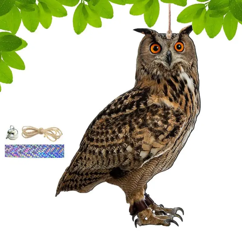 

Farm Protector Bird Scarer Owl Scarecrow Pendant Garden Protector Garden Protector Pendant Waterproof With Bell Fake Bird