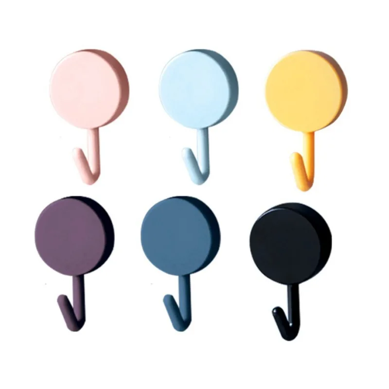 Self Adhesive Wall Hook Strong Without Drilling Coat Bag Bathroom Door Kitchen Towel Hanger Hooks Home Storage Accessories