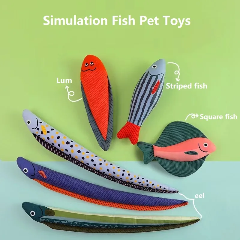 Cat Toys Sound Squeaky Animal Chew Toys Interactive Simulation Fish Pet
