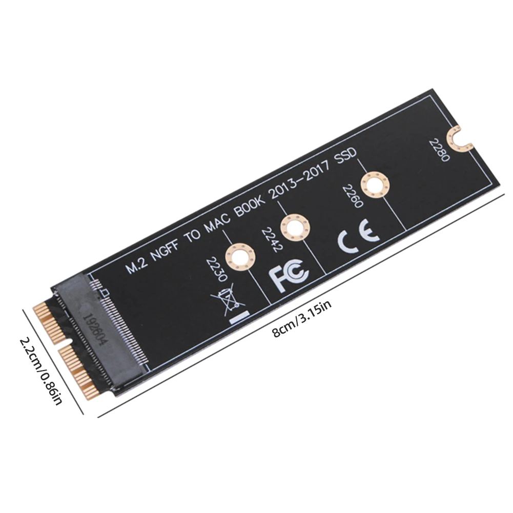 M.2 NVME 솔리드 스테이트 드라이브 어댑터, PCIE3.0 SSD 변환 카드, 맥북 에어 2013- 2017 프로 A1465 A1466 A1398 A1502 용