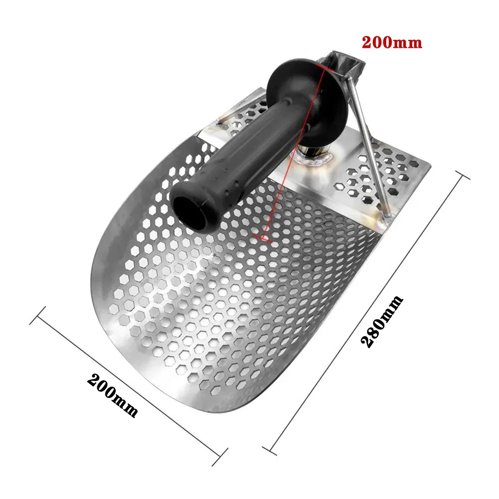 Stainless Steel with Handle Beach Sand Scoop，Underwater Searcher Tool Fast Treasure Sifting Gold Digging Spade Metal Shovel Tool