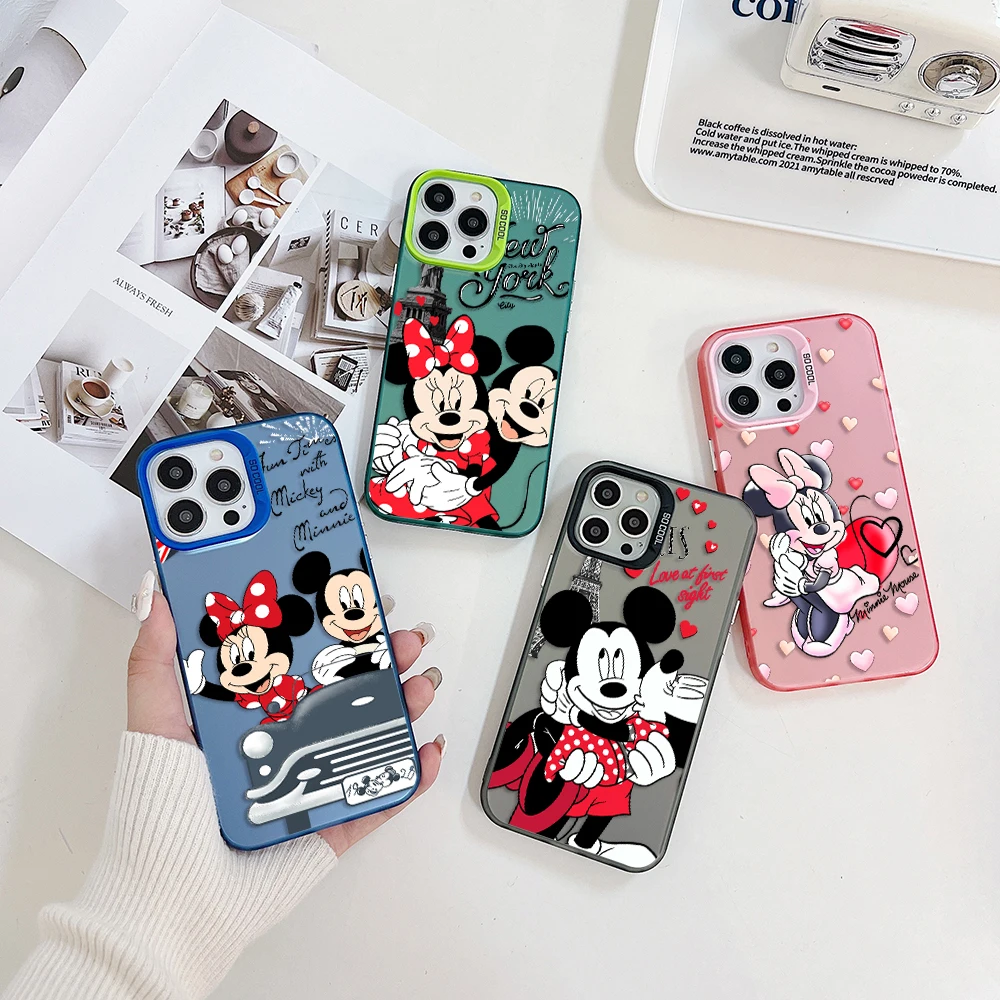 

Cartoon Disney Mickey Minnie Phone Case for VIVO Y15S Y16 Y17S Y21 Y22S Y27 Y50 Y91 Y93 V23 V25 V27 V29 S1 Pro 5G Hard PC Cover