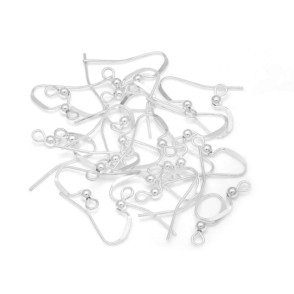 100 stücke Messing Ohrring Haken Hypo Allergen Ohr Drähte mit Ball Fisch Haken 17,5mm Ohrringe Machen Liefert Schmuck Erkenntnisse – Detail 2