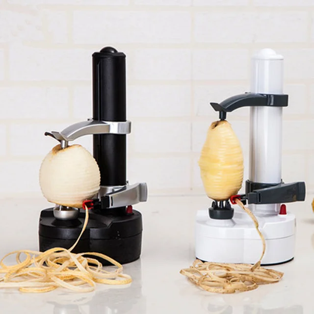 1PC New Electric Spiral Apple Peeler Cutter Slicer Fruit Potato Peeling Automatic Battery Operated Machine with Charger Eu Plug 1