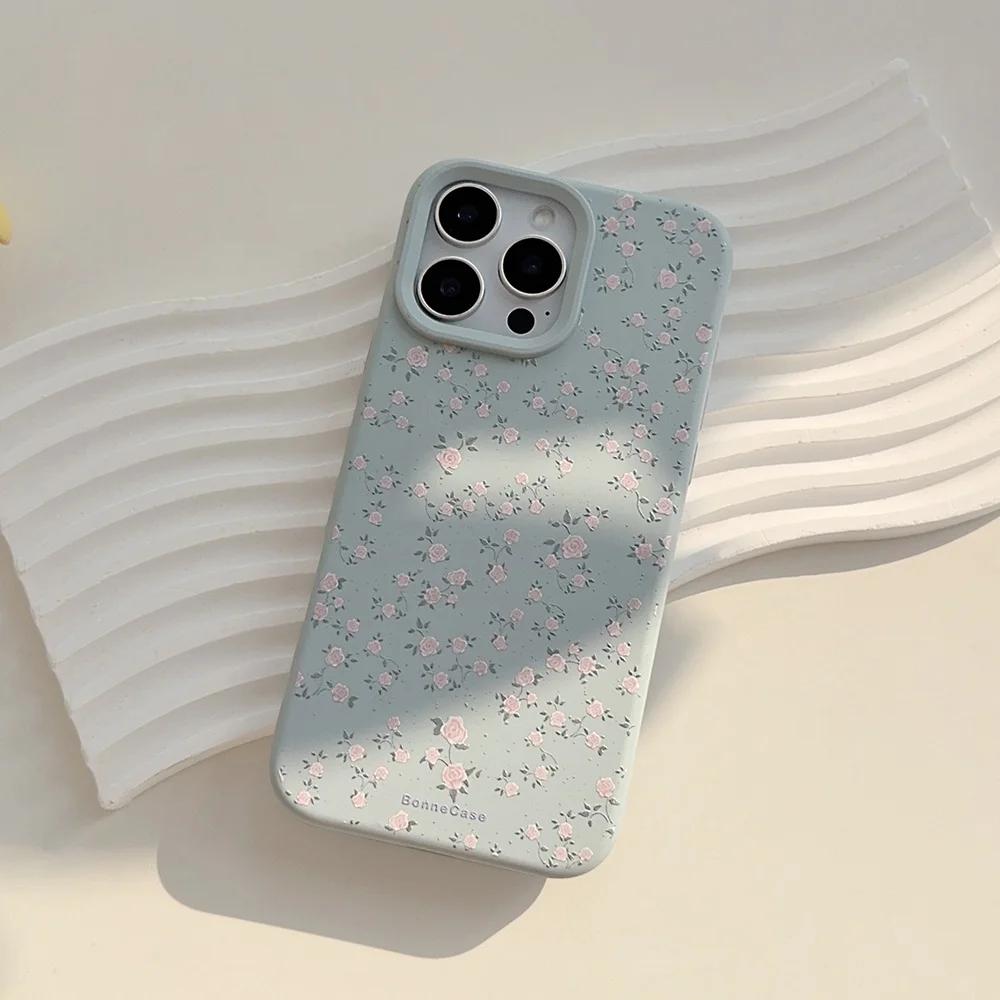 Elegant Floral Silicone Shockproof Phone Case - Soft Protective Bumper Back Cover