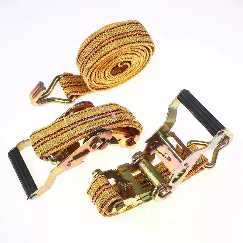 핫 헤비듀티 래칫 타이 다운 스트랩 2/3/4/6미터 길이의 트럭 화물 고정 운송용 더블 후크 래싱 벨트