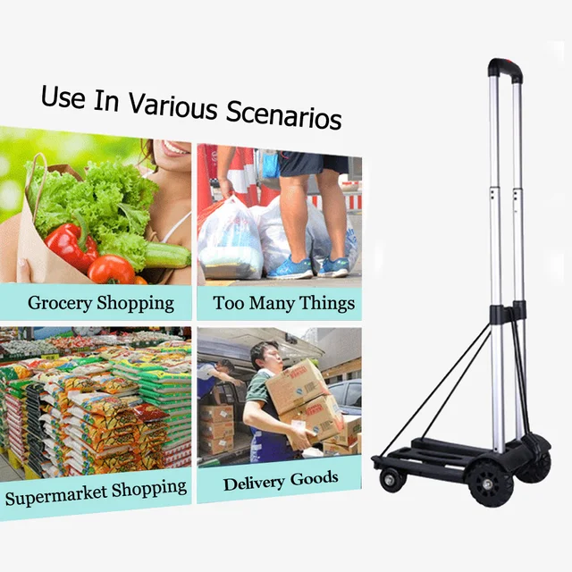 50 Kg -Os Nagyteljesítményű Összecsukható Kézi Zsákkerekű Kocsi Teherautó -Kosár Utazási Csomag Bevásárlókosár Hordozható Otthoni - Image 5