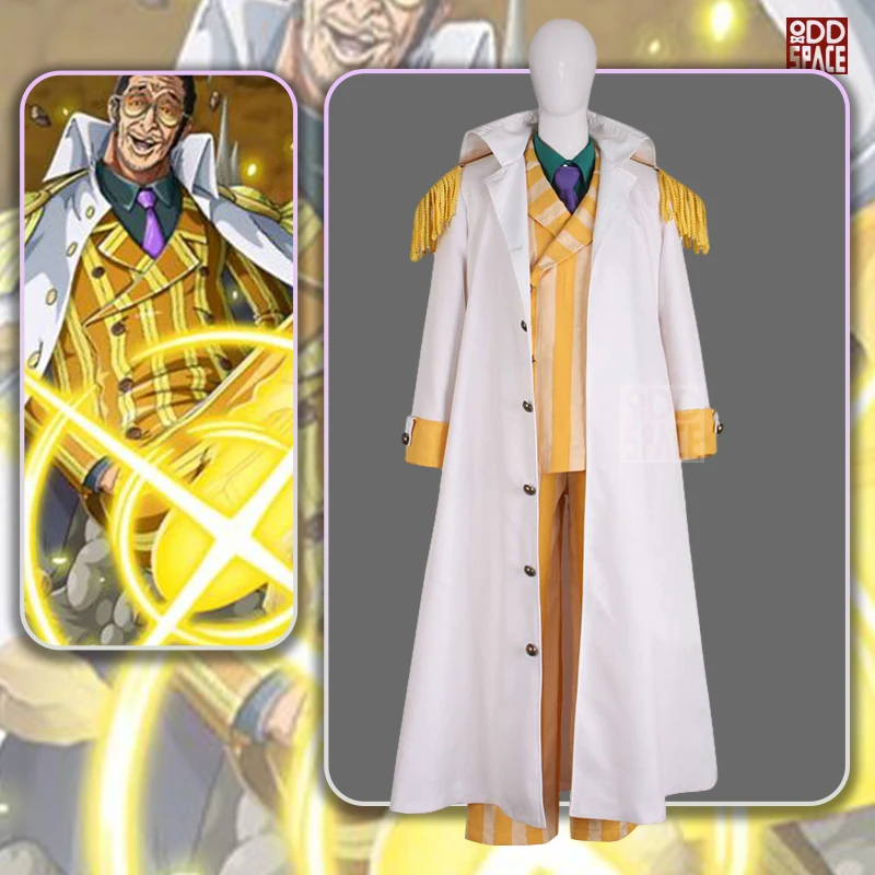 

Borsalino Anime Gorousei Kizaru Taisho Borsalino Cosplay Costume Admiral Uniform Suit Set Adult Unisex Halloween Party Outfit Gi