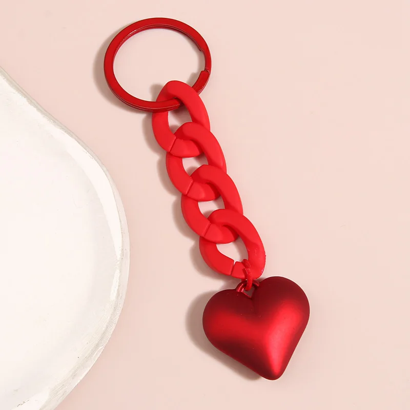 Elegant Handmade Heart Keychain - Acrylic Pendant Accessory