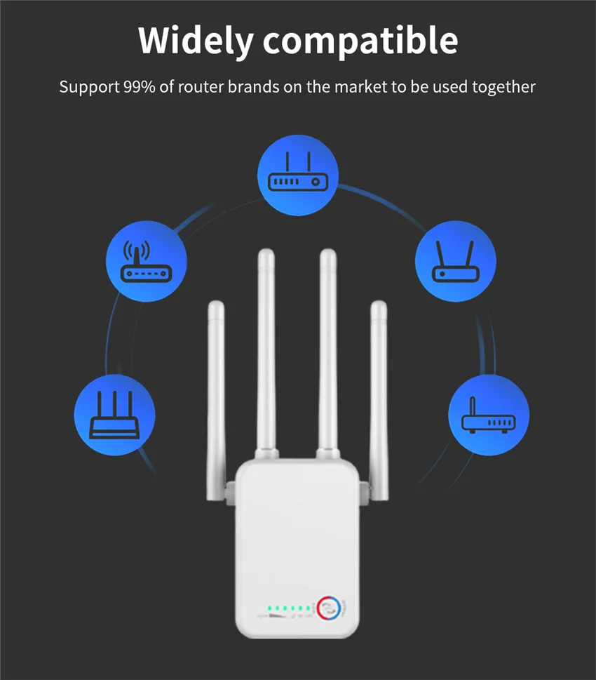 Repetidor De Sinal 2.4G 5Ghz WiFi Repeater Booster 300M 1200Mbps WiFi  Amplifier 5G Long Range Extender Access Point Puissant - AliExpress