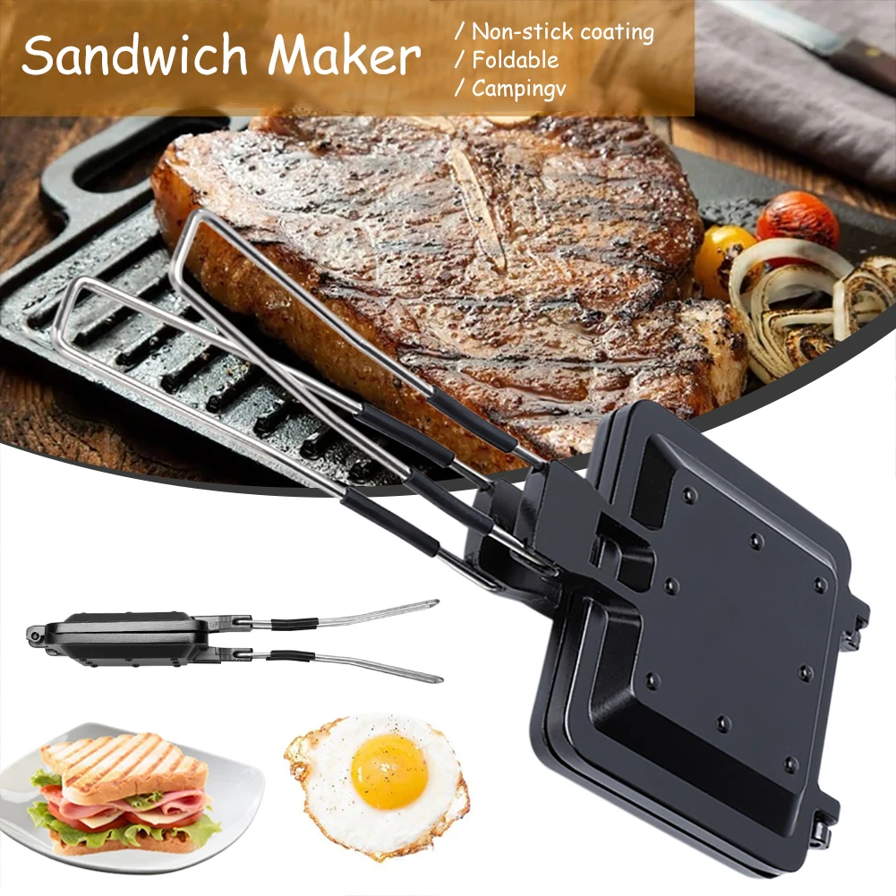 

Sandwich Maker Aluminum Alloy Non-Stick Breakfast Machine Waffle Pancake Baking Barbecue Oven Mold Grill Frying Pan Cookware