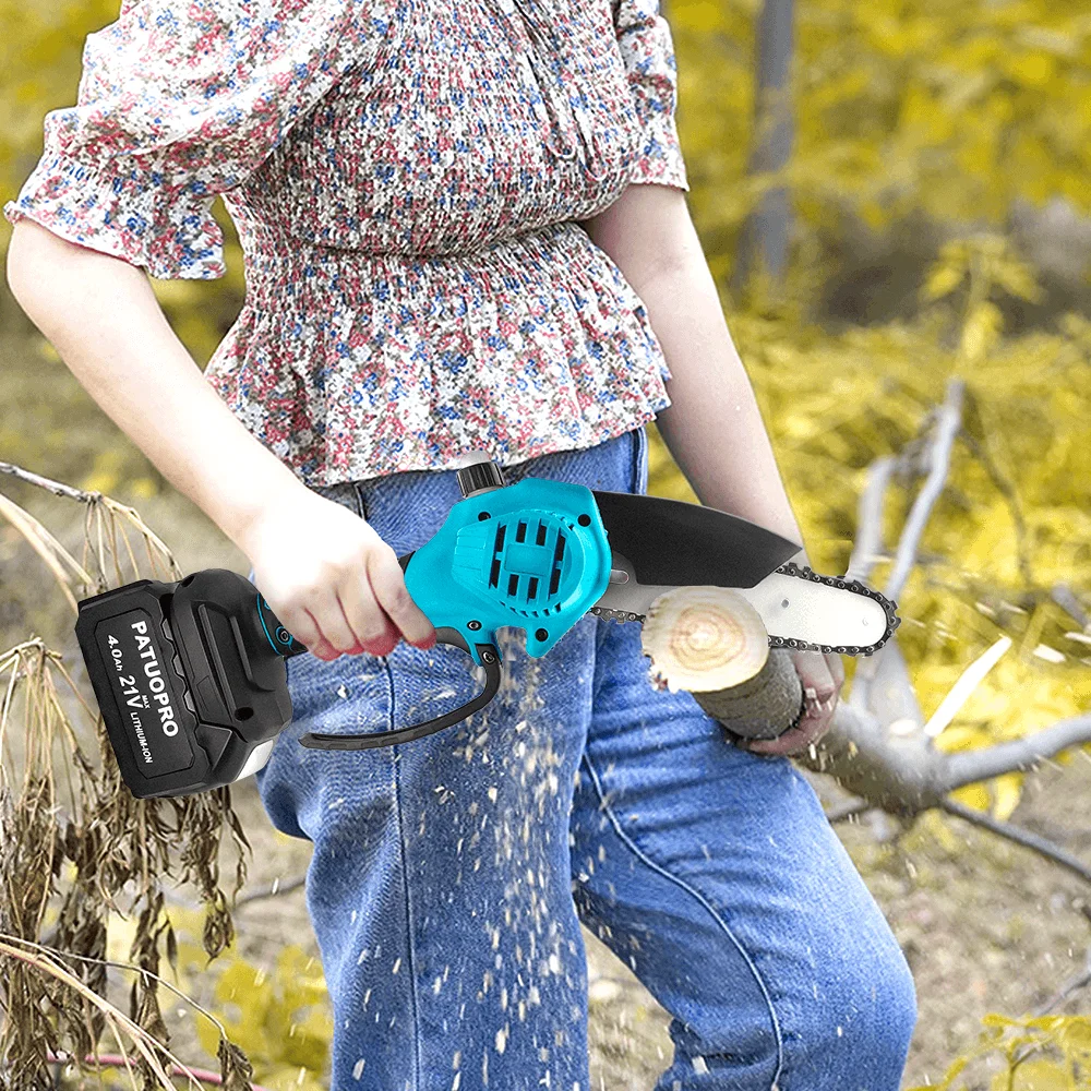 6 Inch Mini Electric Saw Cordless Chainsaw Woodworking Garden Tools Handheld Tree Branch Logging Cutter For Makita 18V Battery 5
