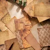 60 sheets Material paper leaf coffee stain flower notes vintage old diary DIY decorative base retro literary art 6 styles 3