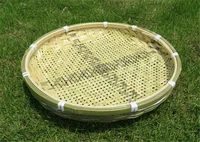 hand made bamboo basket drain weave sieve fruit tray groceries baskets round Unbreakable natural gift basket storage gift basket 2