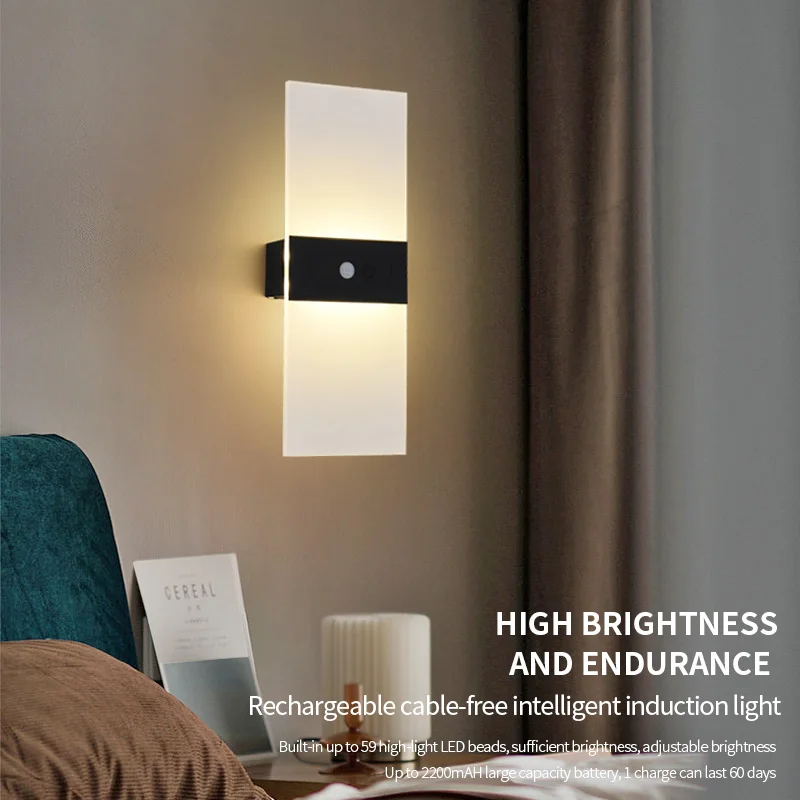 5V USB Powered Smart LED Dimmable wall Light Infrared human body sensing Lamp High Brightness Backlight for Easy installation motion sensor light led light led wall lamp wall light