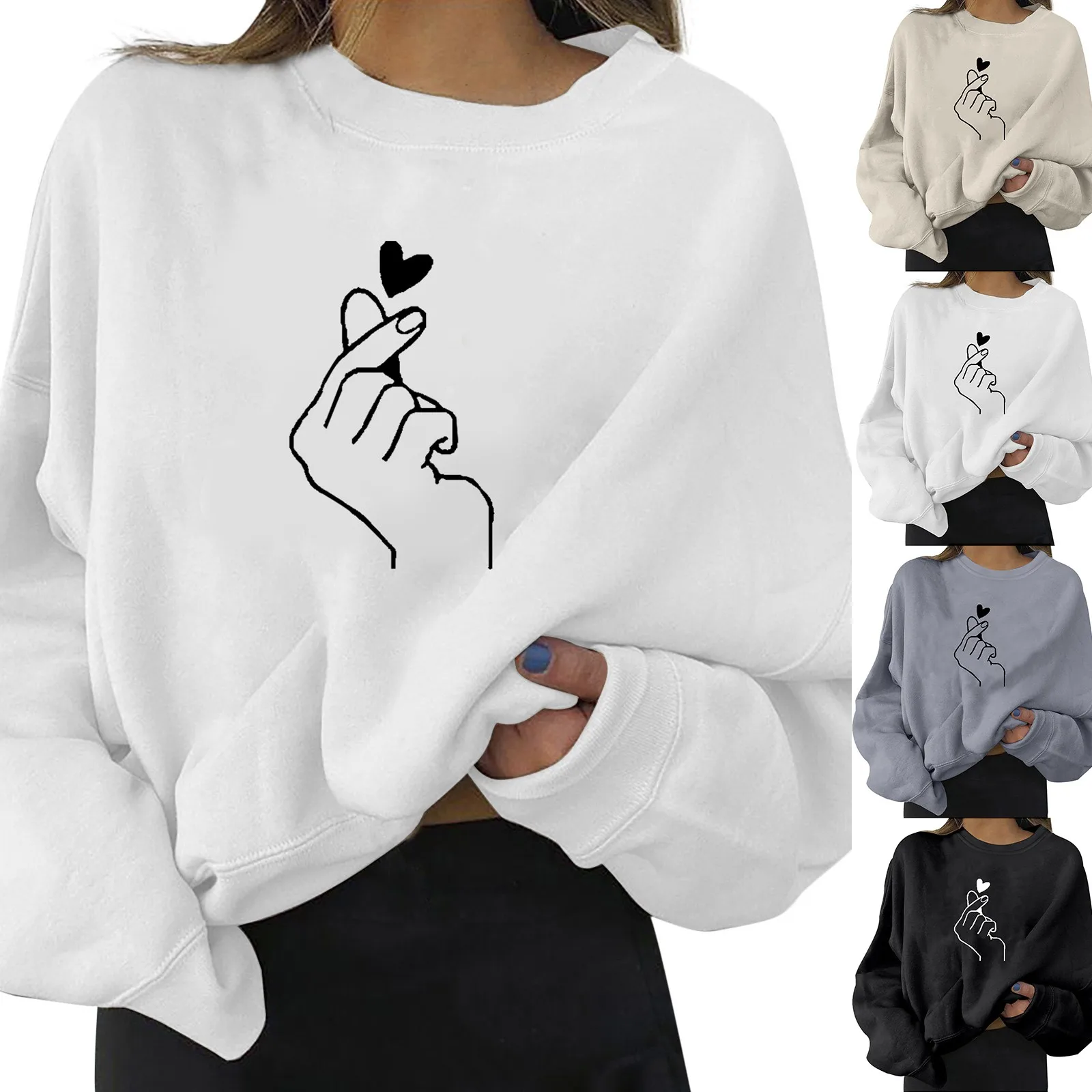 

Womens Casual Long Sleeve Round Neck Sweatshirts Floral Printed Loose Top Beach Wear Extra Small Woman's Tops