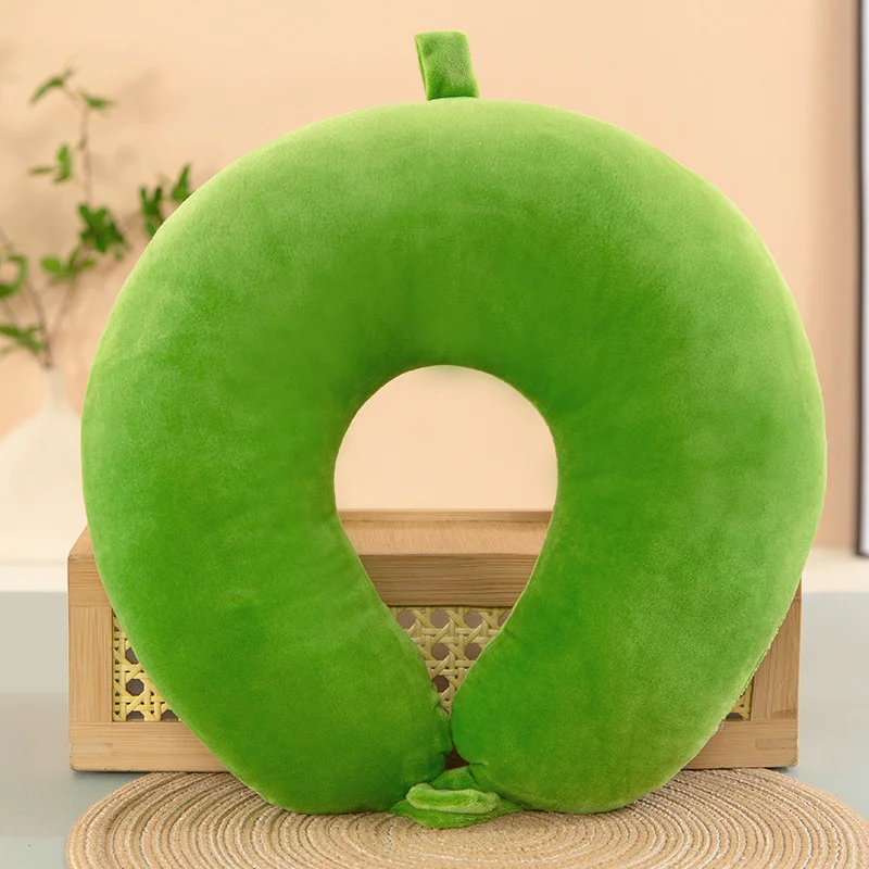 Travel Neck Pillow with Snap Strap - Soft Cover for Airplane, Car, Home, and Office