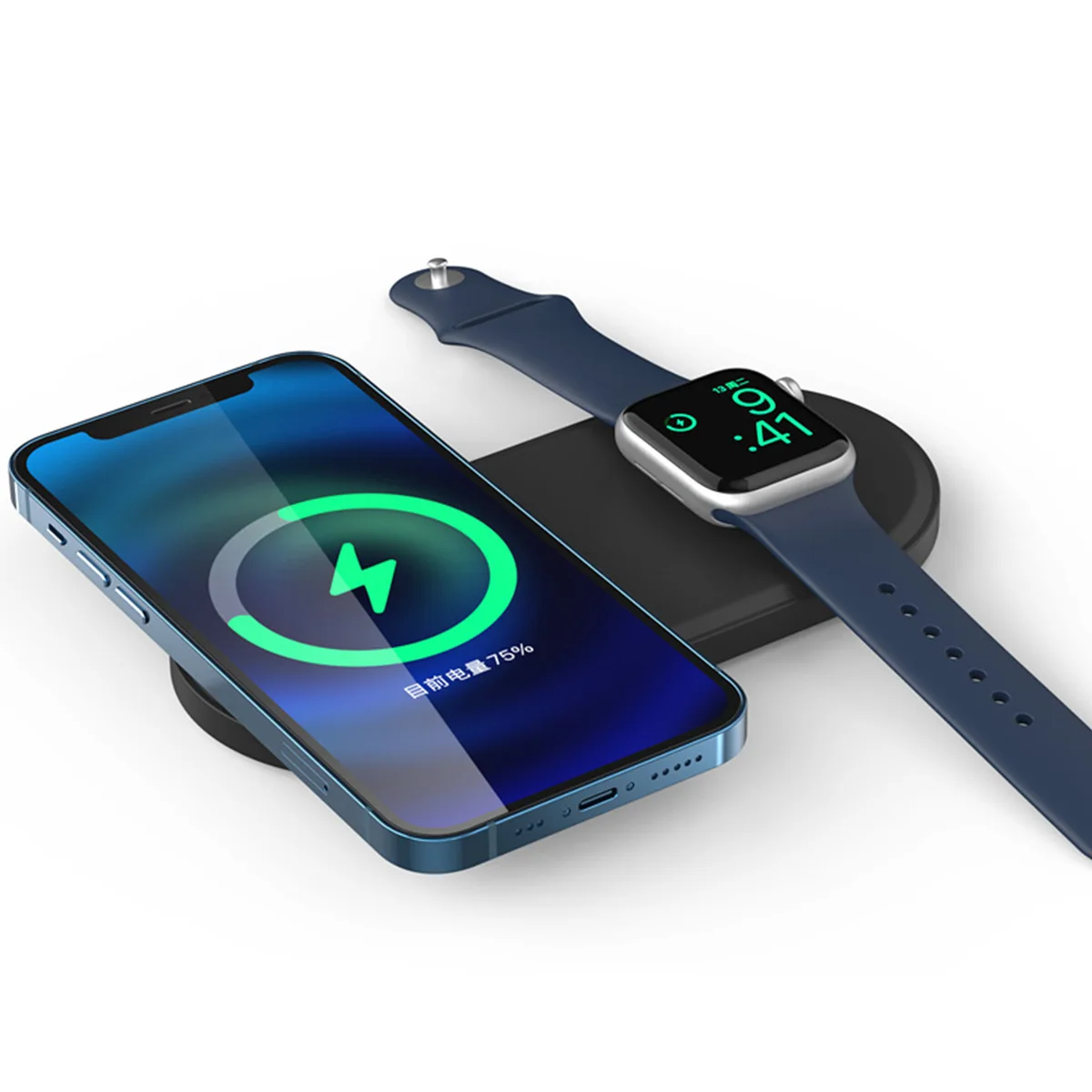 2 IN 1 Silicone Charger Holder for Iphone 16Pro Magnetic Charging Station Dock Desk Bracket for Apple Watch Ultra 10 9 8 7 6 5 4