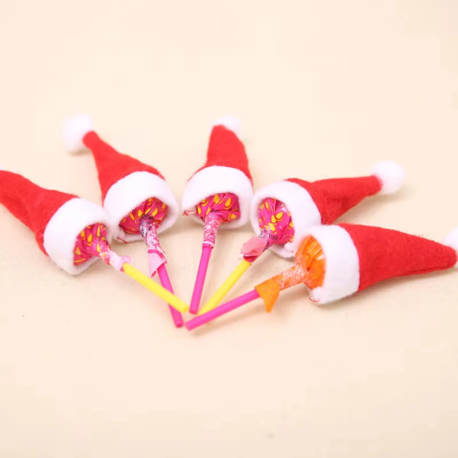 Santa Claus Woven Christmas Mini Santa Red Hats DIY Xmas