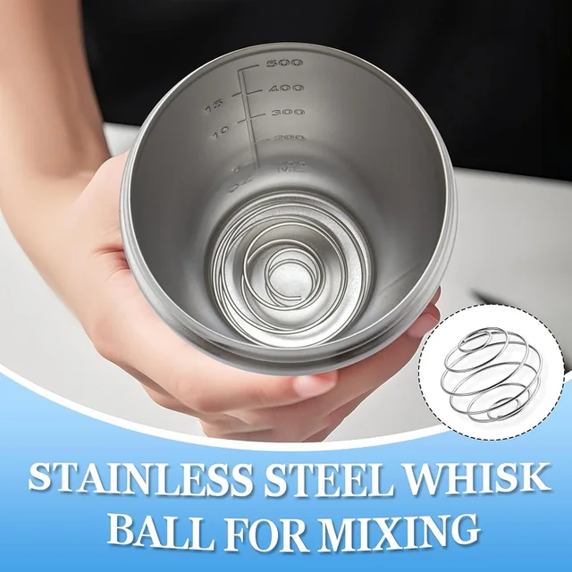 Stainless Steel Protein Powder Shaker Bottle With Ball Portable Leak Proof Gym Fitness Sport Whey Shakes Cup Fitness Sports Mug 4