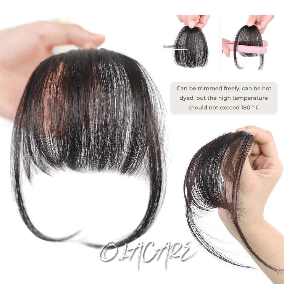 Synthetic Brown Clip In Hair Bangs For Women