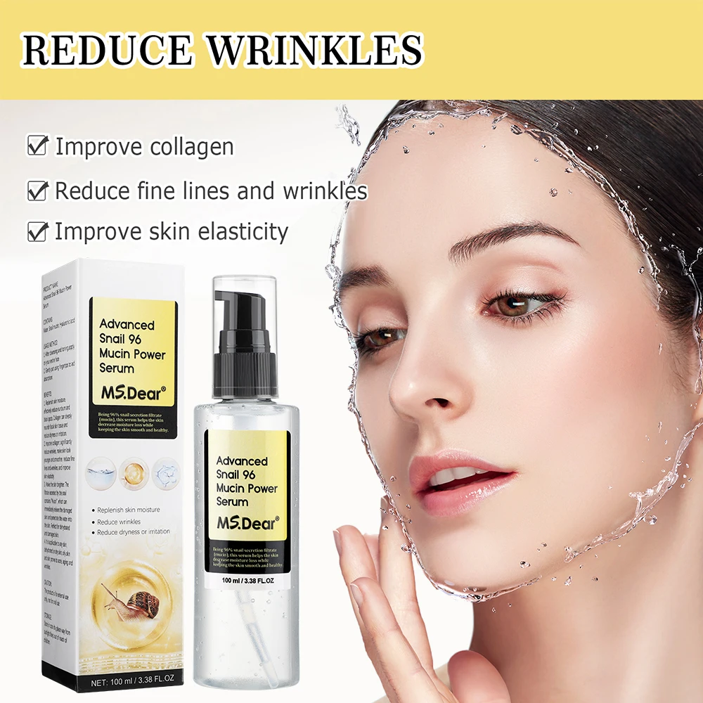 100ml Snail 96% Collagen Face Essence Moisturize Repair Skin Whitening Tighten Face Serum Facial Skin Care Products 4