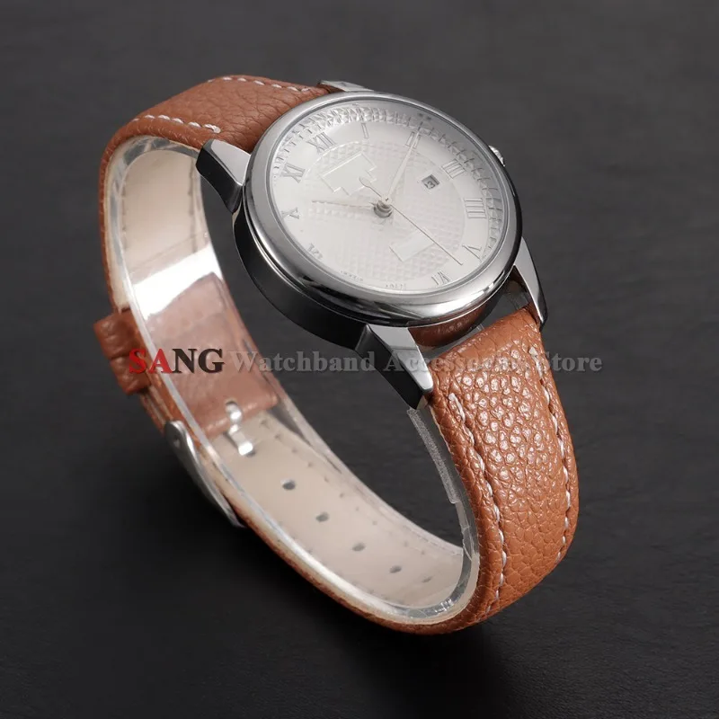 Sleek Vintage Cowhide Leather Watch Band - Ultra-Thin Strap for Sport and Smart Watches