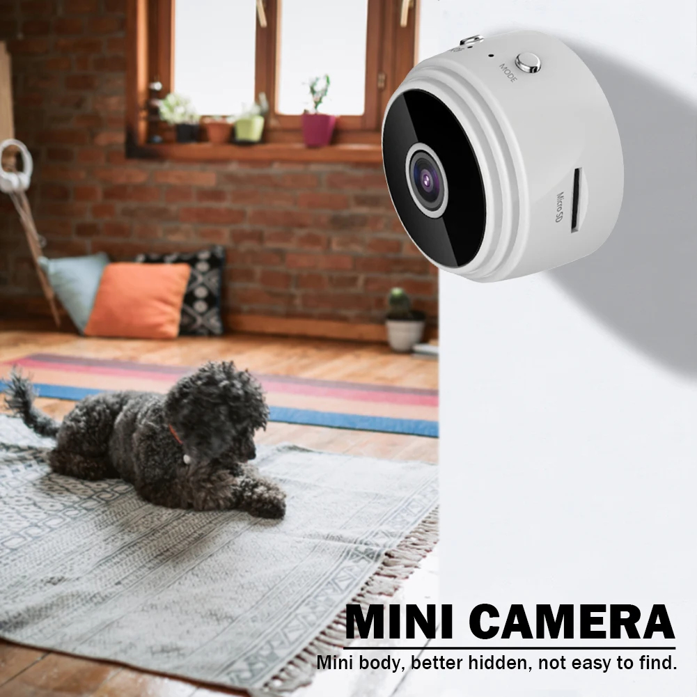 HD 1080p Mini WiFi Camera with Night Vision and Strong Magnetic for Home Security Monitoring and Remote Viewing