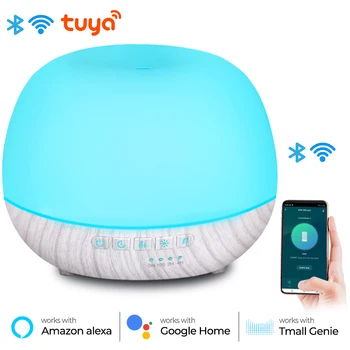 Smart WiFi 500ml Aromatherapy Essential Oil Diffuser Air Humidifier, Connect with Tuya, Alexa and Google Home with 7 LED Colors 1