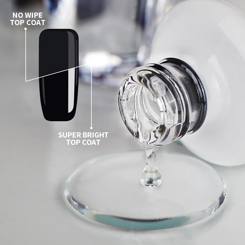 AWStorG 15ML Super Top Coat Nail Art Gel Varnish Semi Permanent Soak Off No Wipe UV Gel Varnish Shining Clear Top Coat 2