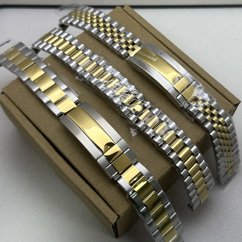 Oyster/Jubilee-Armband, Silber-Gold, massiver Stahl, 20 mm Breite, Ad-Jubilee-Schnalle, Armband für Datejust NH35-Uhrengehäuse, 36/40 mm – Detail 1
