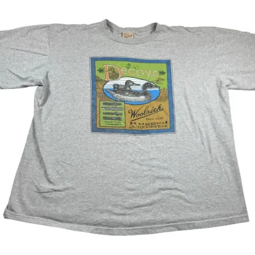 Maglietta Vintage Woolrich Duck Hunting Decoys Taglia Xxl Made In Usa Maniche Lunghe O Corte