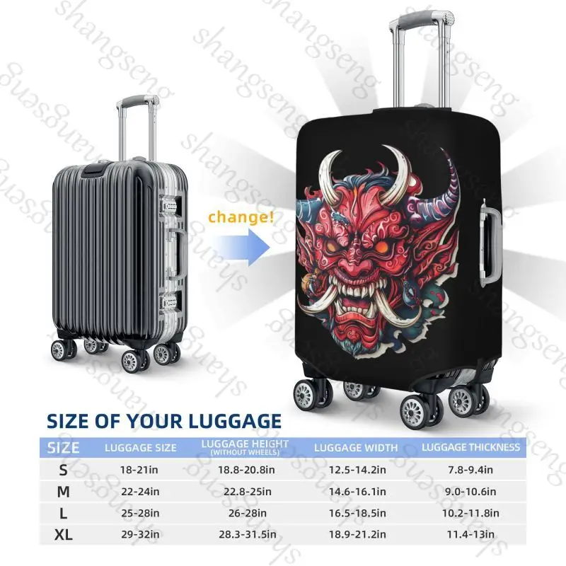 Demon Samurai mask Thicken Luggage Cover Elasticity Trolley dust cover Suitcase Protection Suitcase Case Accessories